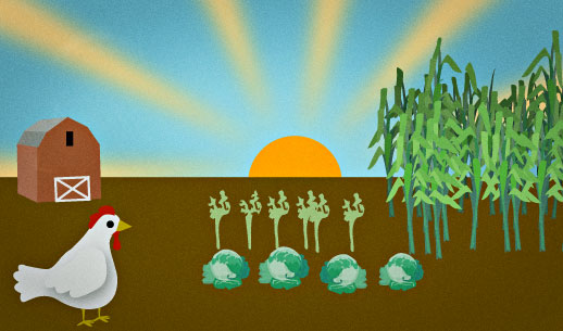 English Lesson: One day I want to buy a little farm in the country and grow vegetables and raise chickens.